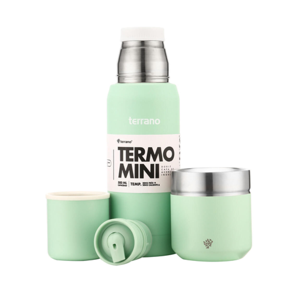 Kit Termo Mini + Mate Folkie - Verde Agua 