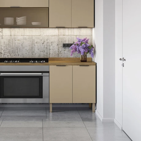 Modulo Bajo Mesada Para Cocina Dos Puertas De 80 cms. GAMAS DE BEIGE
