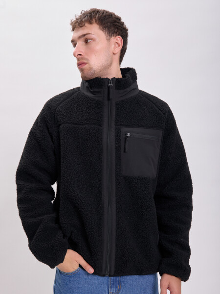 Campera sherpa Negro
