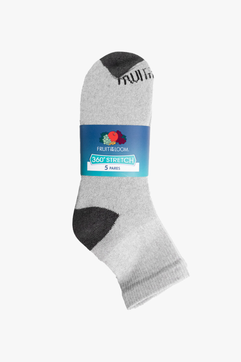 Pack x5 Medias afelpadas caña corta para caballero GRIS MELANGE