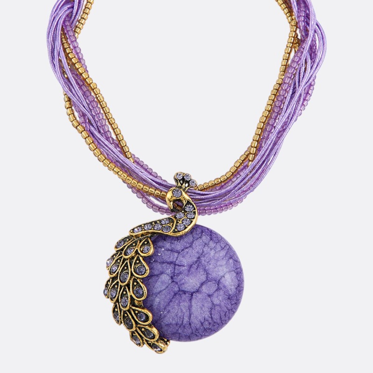 Collar Mujer Pavo Real Varios Colores - Violeta 