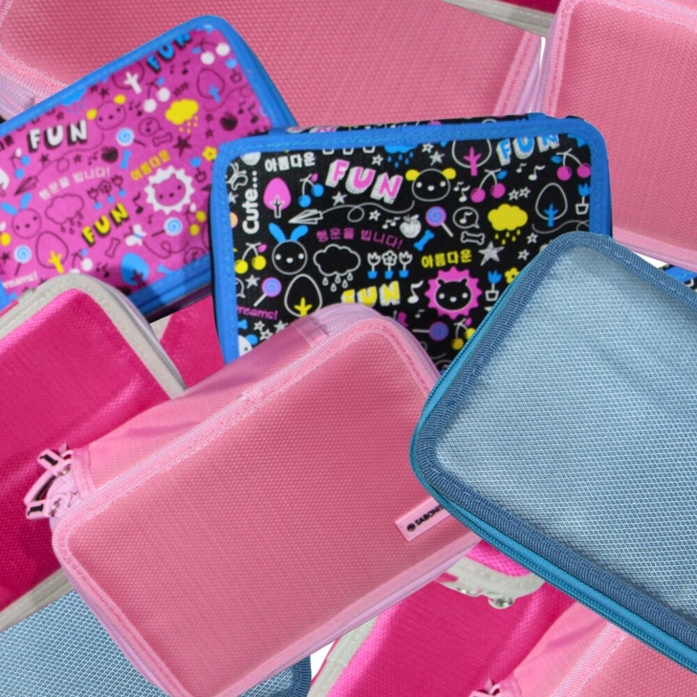 CARTUCHERA SABONIS DE 3 PISOS SIN UTILES DISEÑO FUN ROSADO