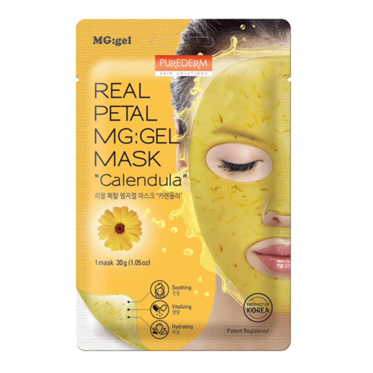 Mascarilla Facial Purederm Real Petal Mg: Mask Caléndula en Gel 1 Unidad 