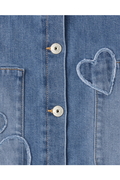 Jumper jean con parches corazón Sin color