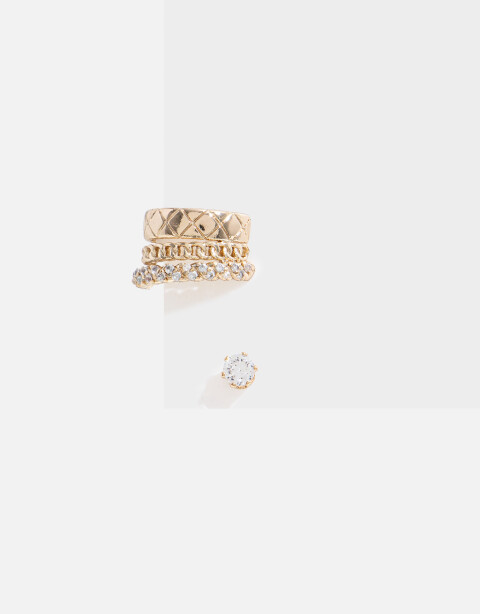 Aros Sets Strass Set De Aros Con Cubic Zirconia - Dorado