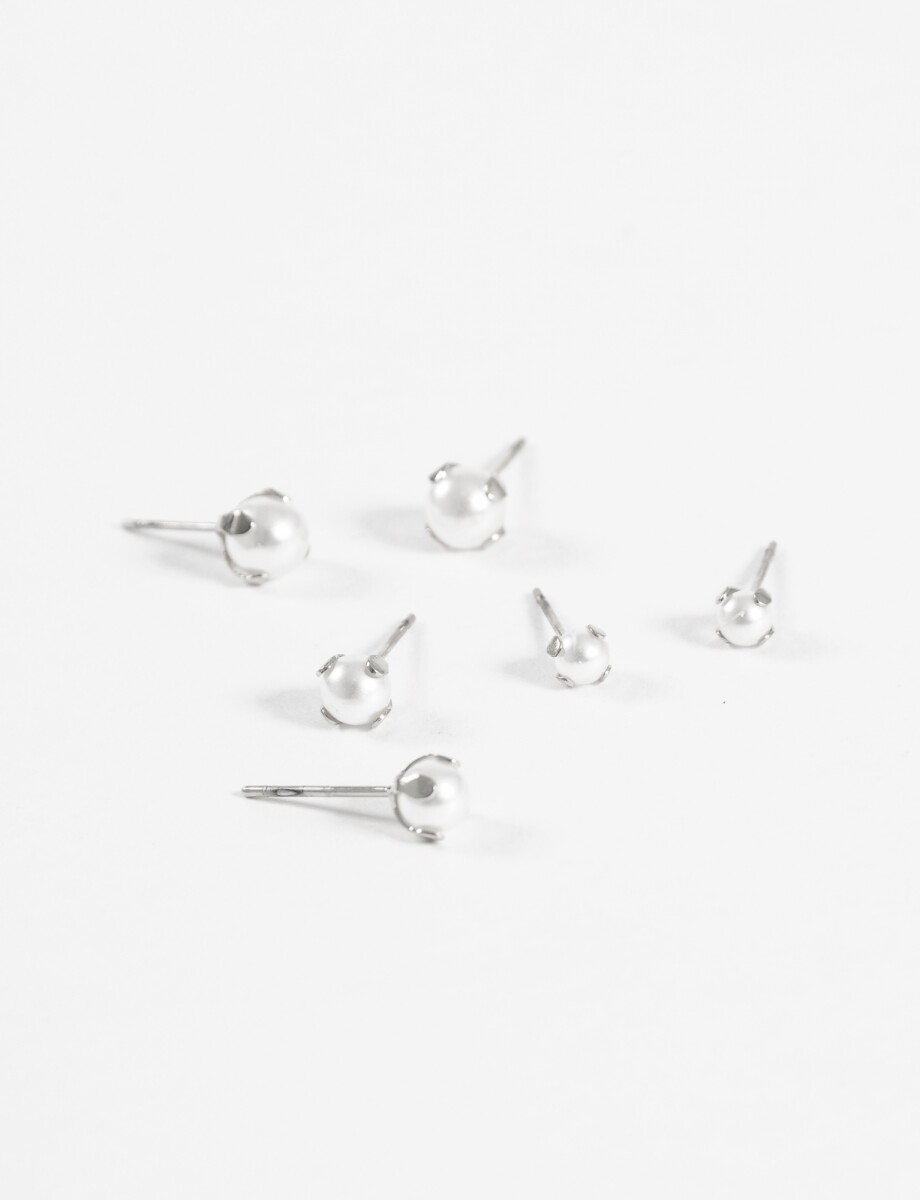 Set de perlas acero - plateado 