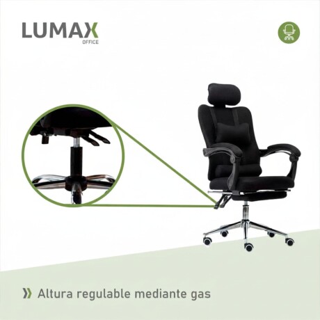 Silla Ejecutiva Ergonómica Lumax Modelo Wynn con Apoyapies Negro