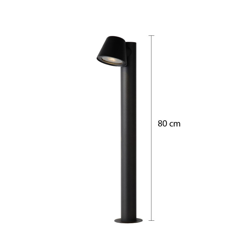 LUMINARIA BOLARDO TOP NEGRO ALTO Bolardo Eco Top 80 cm de Altura Negro