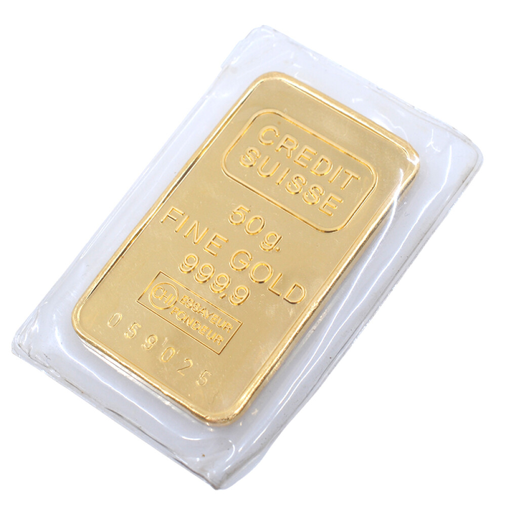 Lingote de oro fino Credit Suisse 50 gr Lingote de oro fino Credit Suisse 50 gr