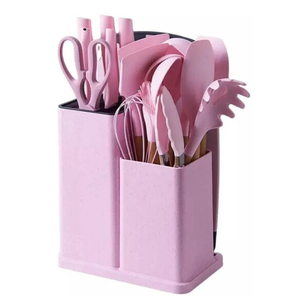 Kit De Menage 19 Utensillos De Cocina+organizador ROSA