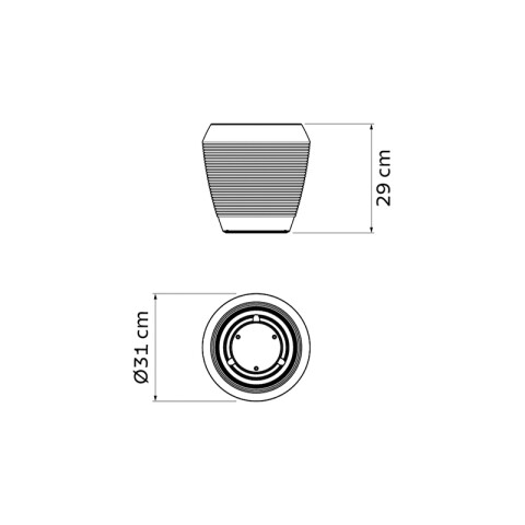 Maceta "EGIPCIO" Ø31 x 29cm. piedra granito -TRAMONTINA TD0212