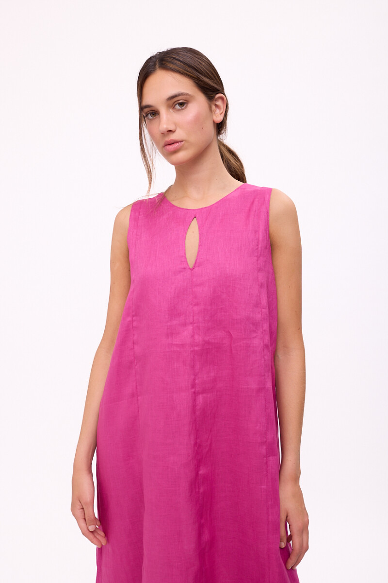 VESTIDO POLK LONG Fucsia