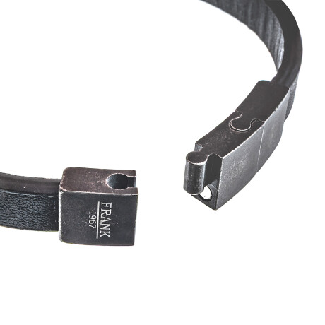 Pulsera de cuero y acero, FRANK Pulsera de cuero y acero, FRANK