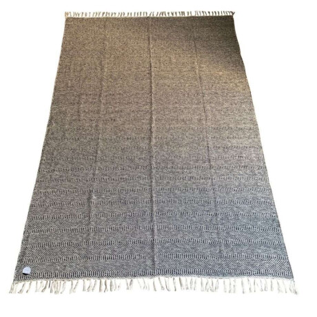 Alfombra 200X285Cm Jaspeado Flecos Natural Y Navy Alfombra 200X285Cm Jaspeado Flecos Natural Y Navy