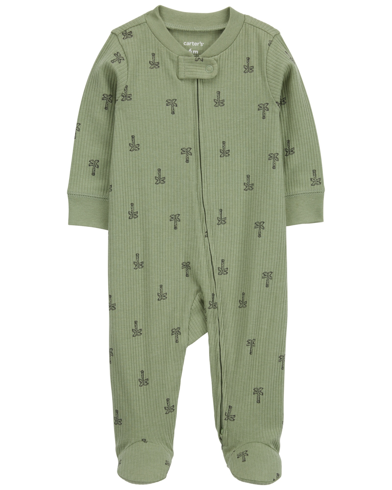 Pijama una pieza de algodón, con pie, diseño palmeras. Talles PRE-9M Pijama una pieza de algodón, con pie, diseño palmeras. Talles PRE-9M