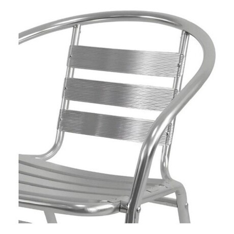 Silla de exterior Slat en aluminio plateada Silla de exterior Slat en aluminio plateada