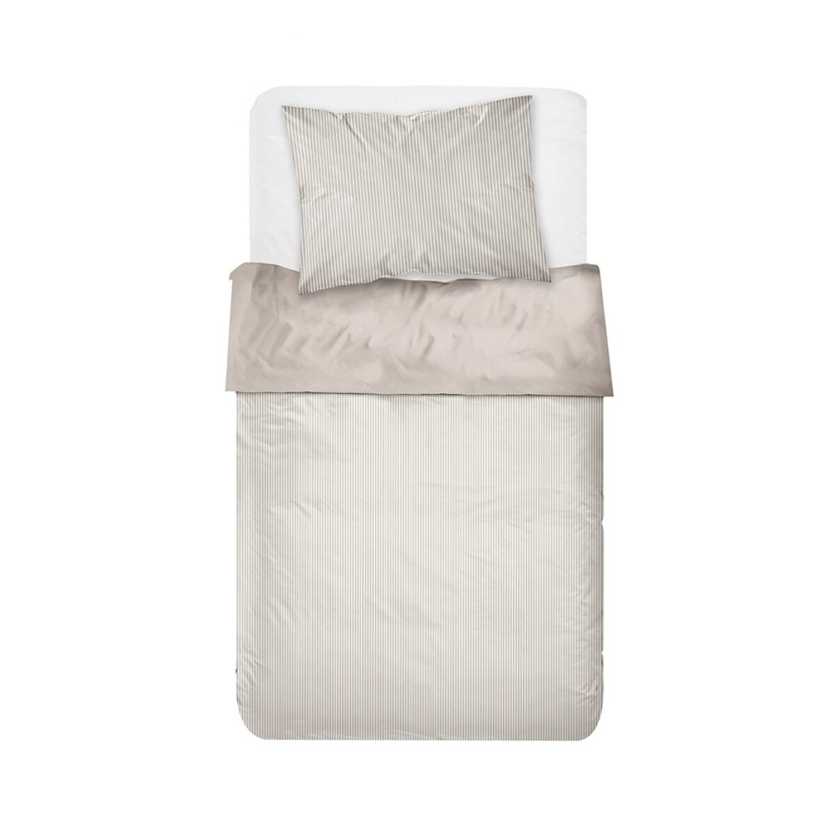 JUEGO DE SABANAS ALGODON 180H TWIN 90x190+30CM RAYAS BEIGE CANNON 