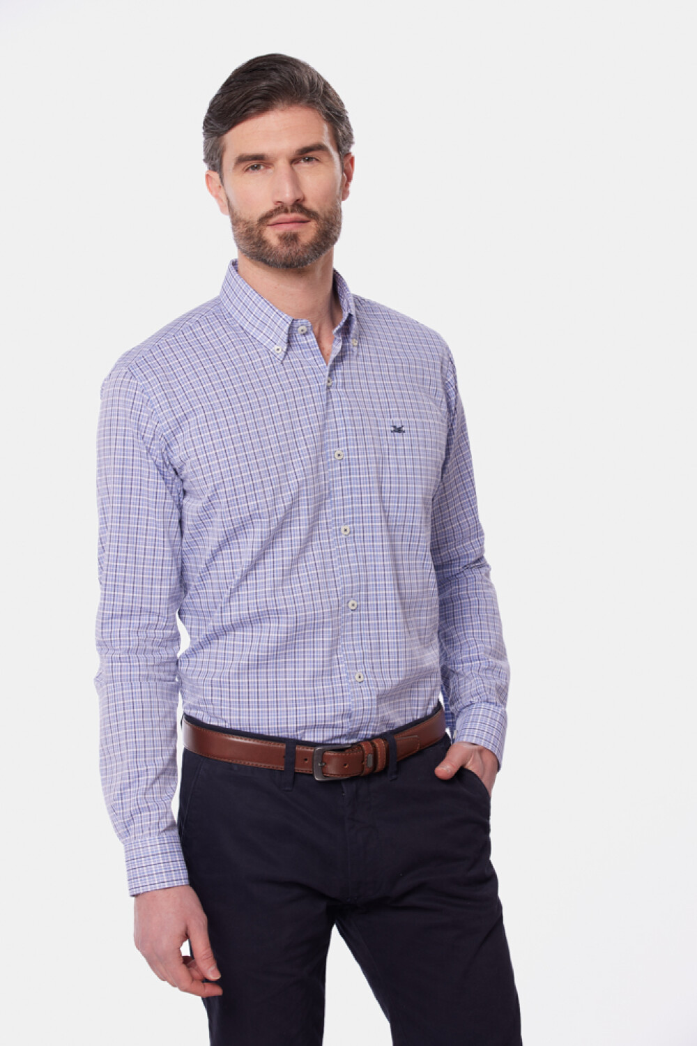 CAMISA SPORT A CUADROS Azul