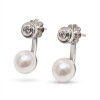 Caravanas Éclat de MOON en Plata 925 con Brillantes y Perla Caravanas Éclat de MOON en Plata 925 con Brillantes y Perla