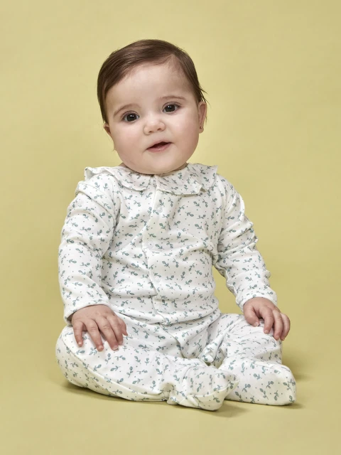 Pijama Estampado Florecitas Verde