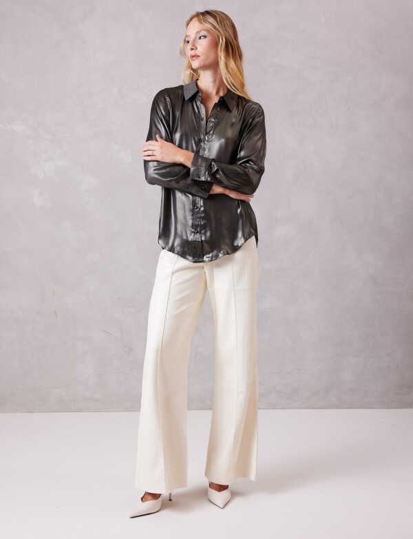 Camisa Metalizada GRIS OSCURO