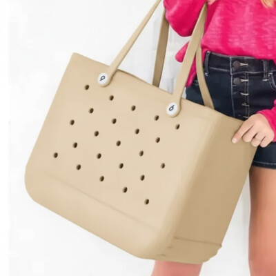 Bolso de goma XL con reparticiones BEIGE Bolso de goma XL con reparticiones BEIGE
