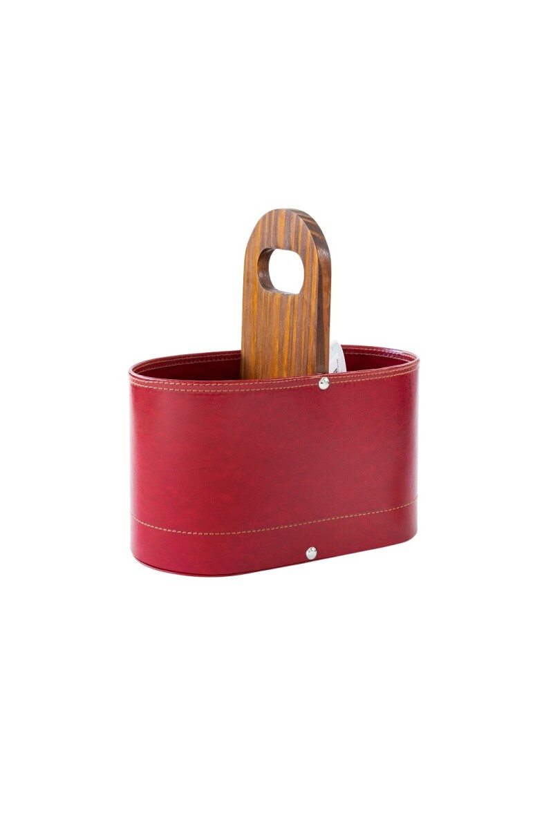 Matera de auto forrada con base de madera Rojo