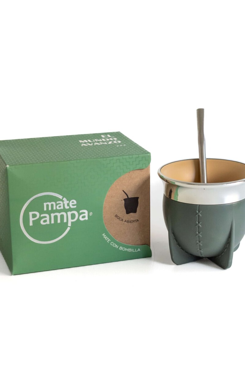 MATE PAMPA MATE TRADICIONAL BOCA ABIERTA VERDE OLIVA