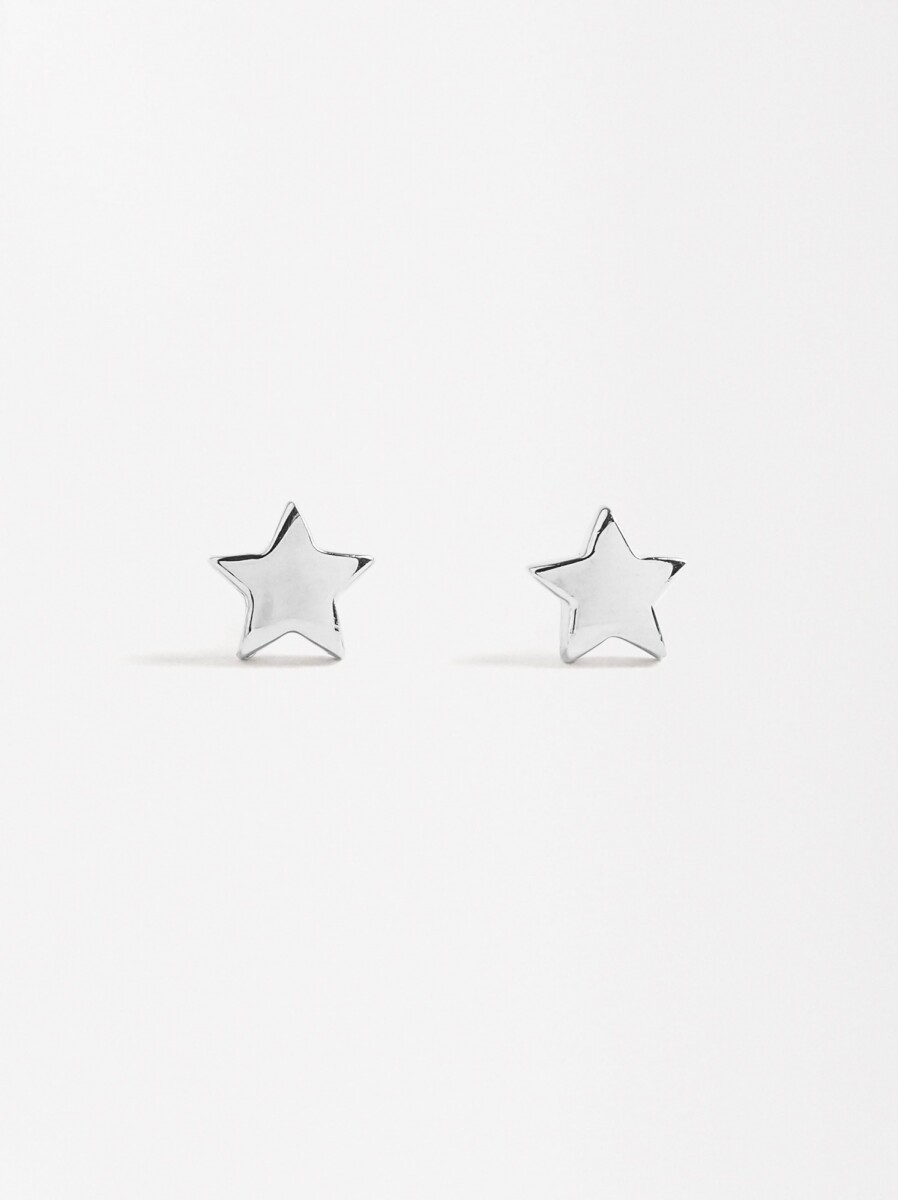 Pendientes De Estrellas - Plata De Ley 925 - plateado 