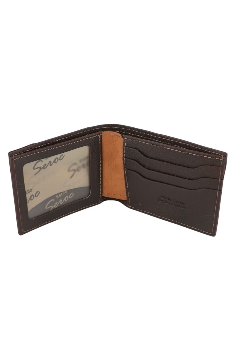 Billetera al corte con visor y tarjetero Marron
