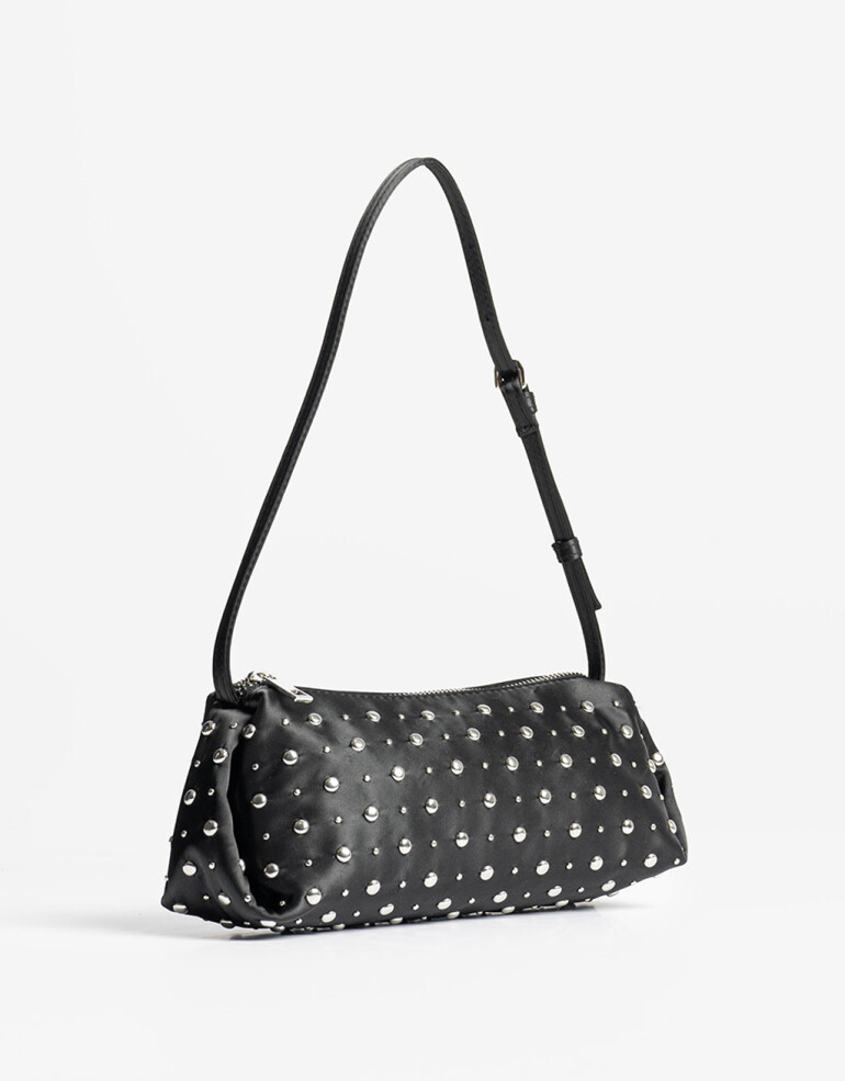 City Cartera City Con Tachas - Negro