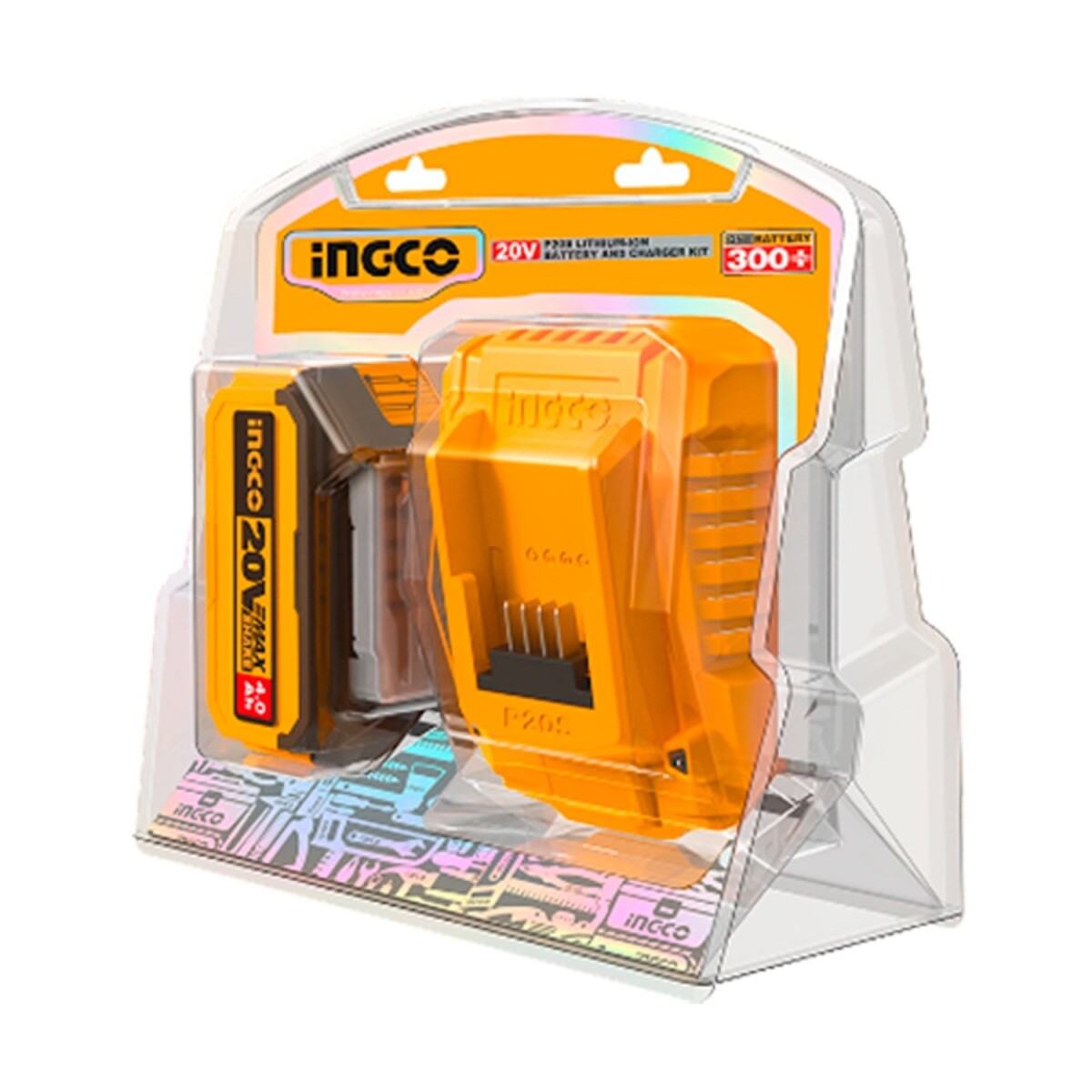 Set de 1 Batería 20v 4Ah y 1 Cargador Rápido Ingco P20S 