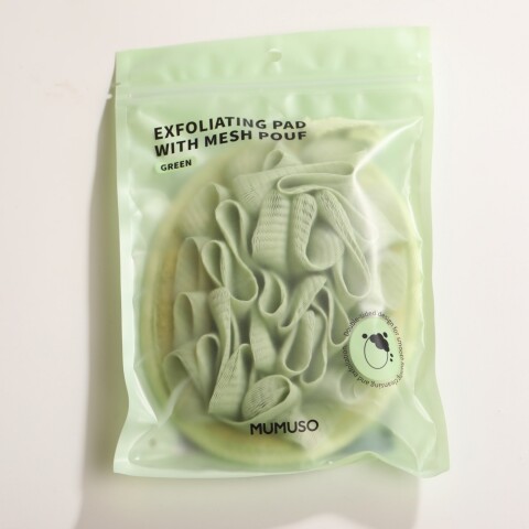 ALMOHADILLA EXFOLIANTE CON POUF DE MALLA (VERDE) ALMOHADILLA EXFOLIANTE CON POUF DE MALLA (VERDE)