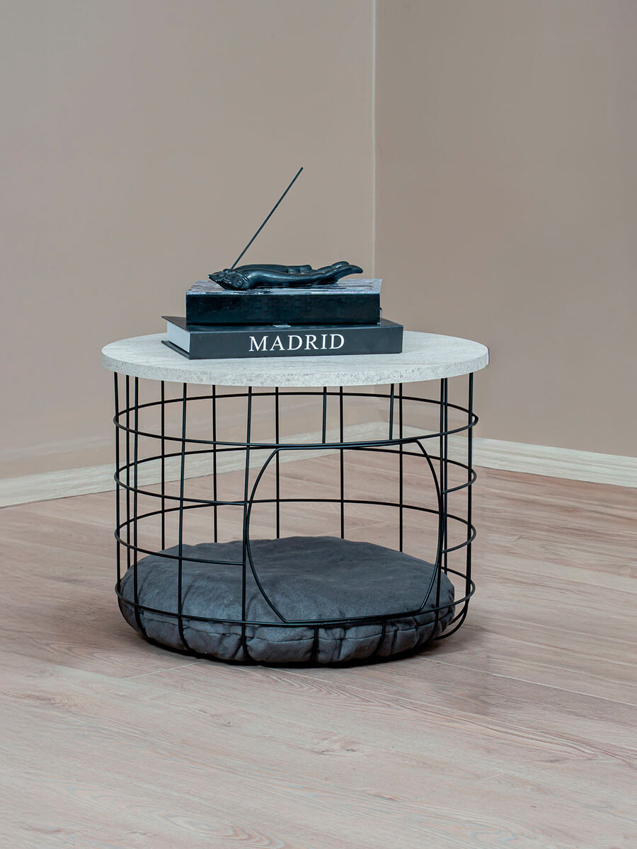 MESA GREY CON CAMA PARA MASCOTA - GRIS 