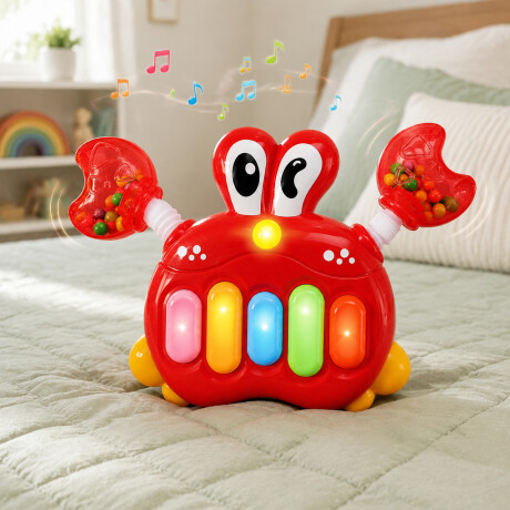 Piano cangrejo con sonidos para niños Rojo