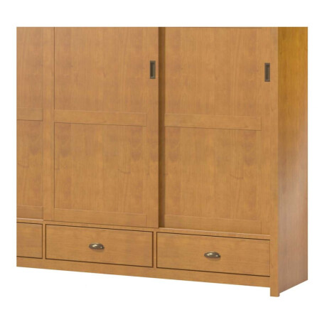 Ropero 3 puertas corredizas 3 cajones Madera maciza Marron