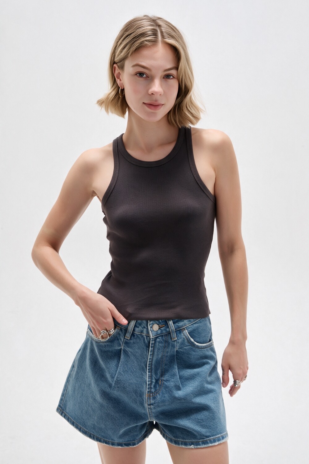 Musculosa Ethereum Gris Oscuro