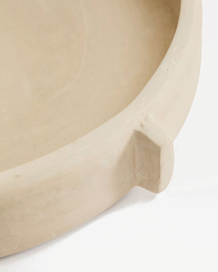 Centro de mesa Mireni de papel maché beige Ø 31 cm Centro de mesa Mireni de papel maché beige Ø 31 cm