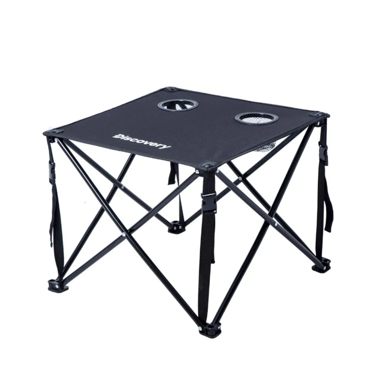 Mesa playera Discovery plegable con apoya vasos - Negro 