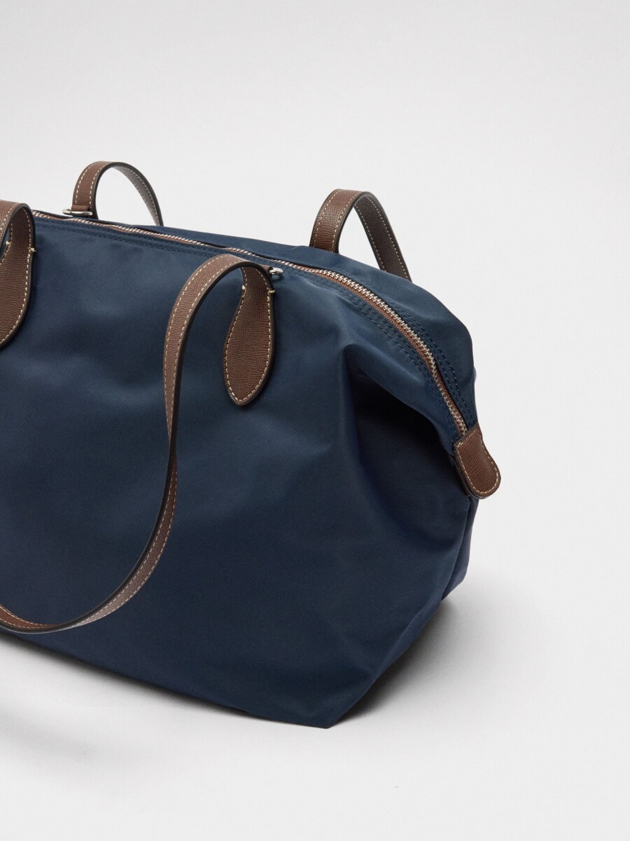 Bolso Shopper De Nylon L azul-marino