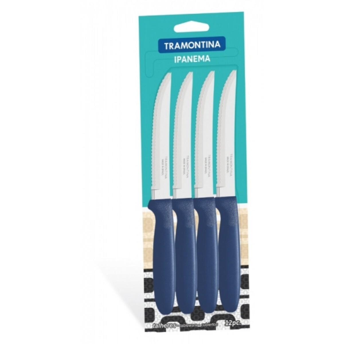 Cuchillos para asado Ipanema azul x12 | Tramontina 23360/915 