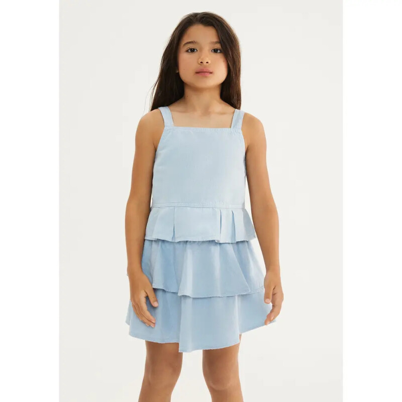 SAIA CURTA FEM AZUL CLARO