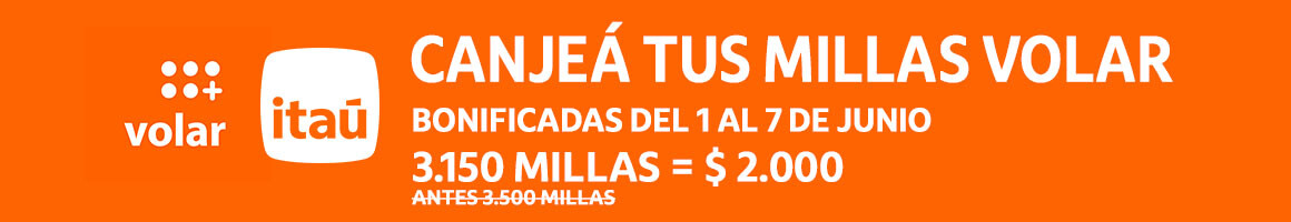 Canje de millas bonificadas 01 al 07 junio