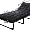 Catre plegable acolchonado Negro