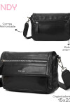 Bandolera con bolsillo frontal Negro