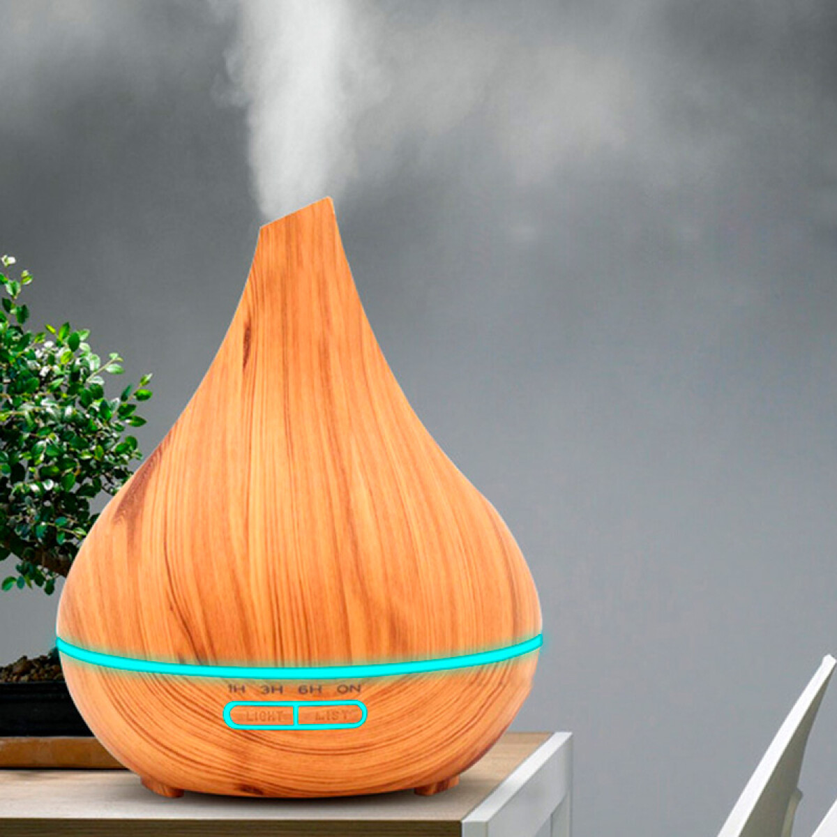 Humidificador difusor aromático de madera 