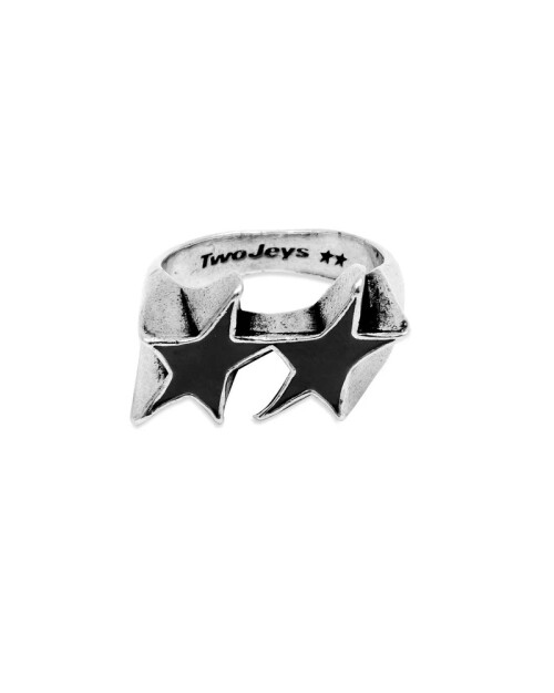 TwoJeys Anillo Icon Black Enameled Single Plata TwoJeys Anillo Icon Black Enameled Single Plata