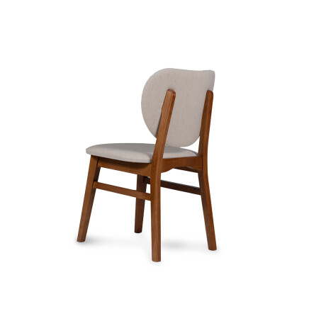Silla Cleo - Nogal - Respaldo tapizado - Tela Rústica Natural 93