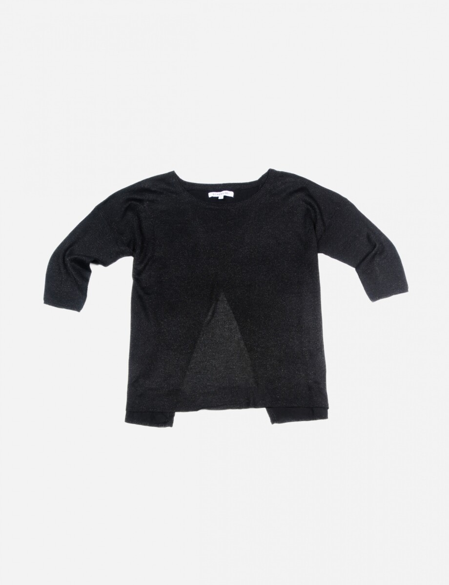 Sweater con cortes - NEGRO 