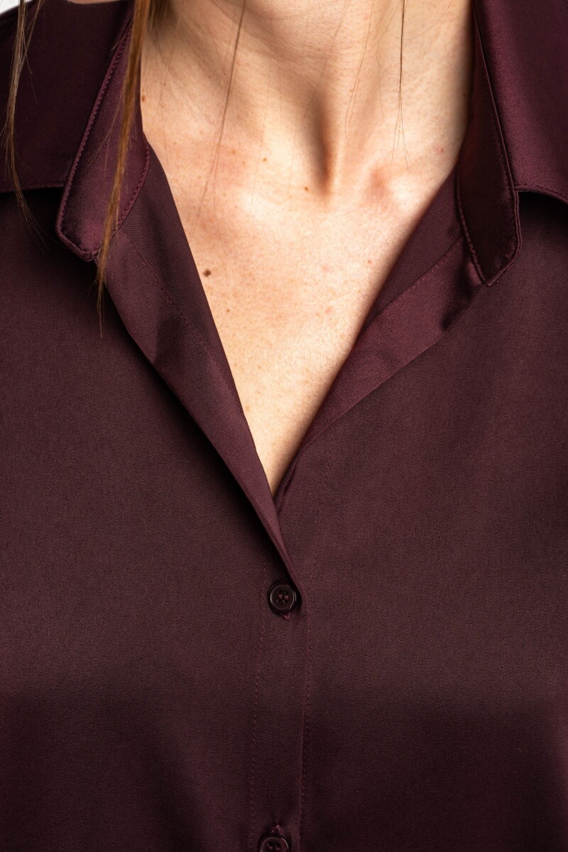 Camisa Saten Bordeaux